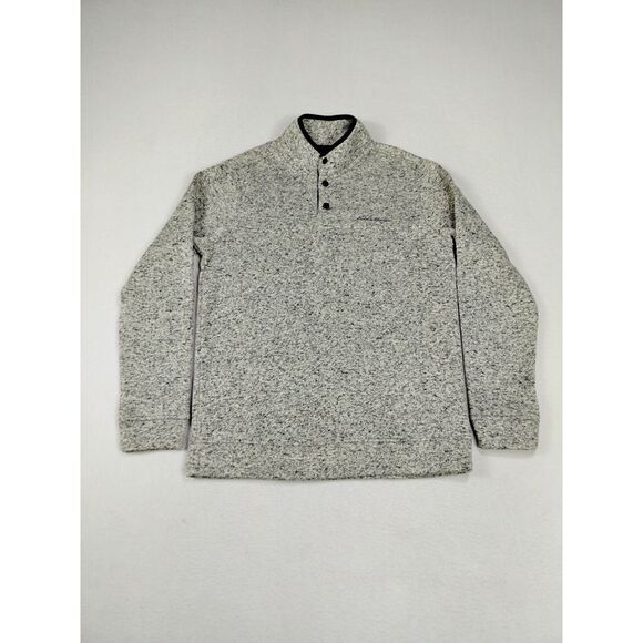Eddie Bauer Radiator Fleece Mens Medium Gray Gorpcore Outdoors Snap Front Hiking - Picture 1 of 14